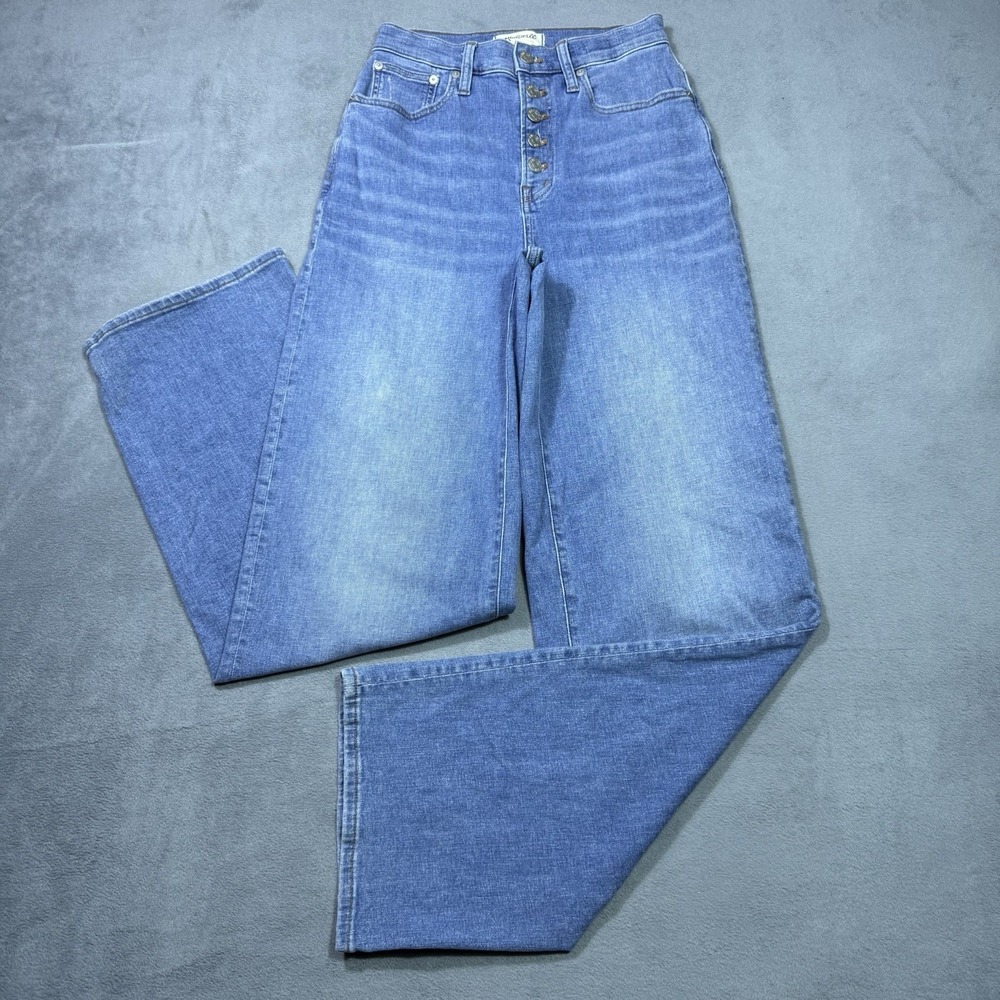 Madewell Jeans Womens 25T 25x33 The Perfect Wide Leg Jean Boho USA Light Wash